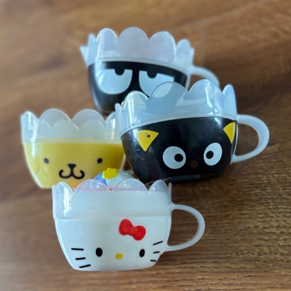 Sanrio Character Cups Set - Black, Yellow, White